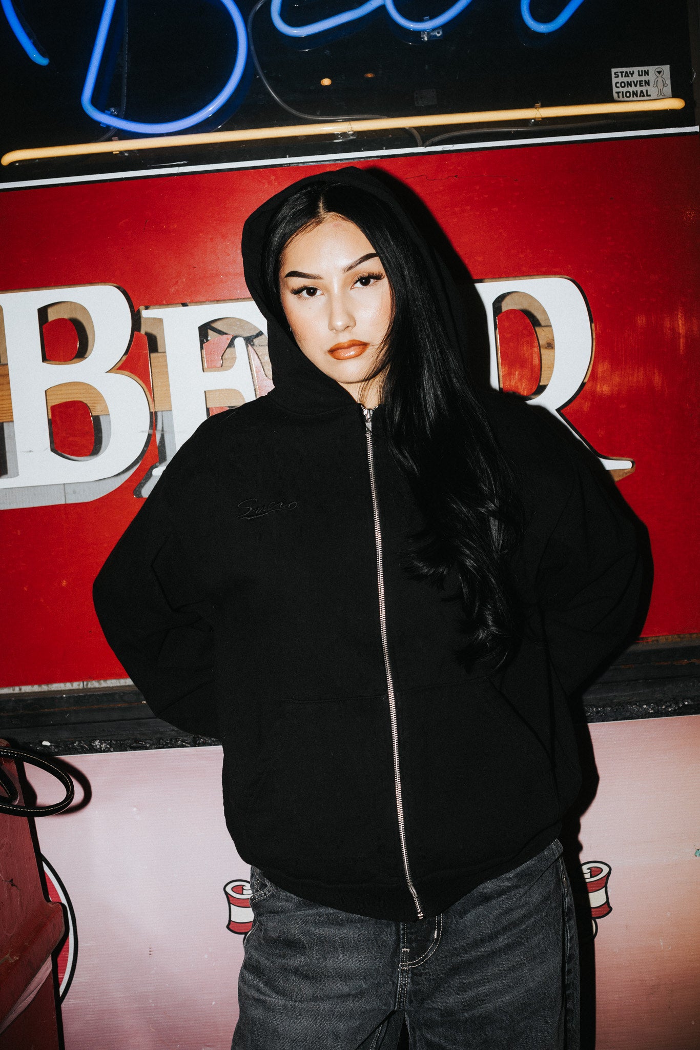 Cursive Logo Hoodie (Black)