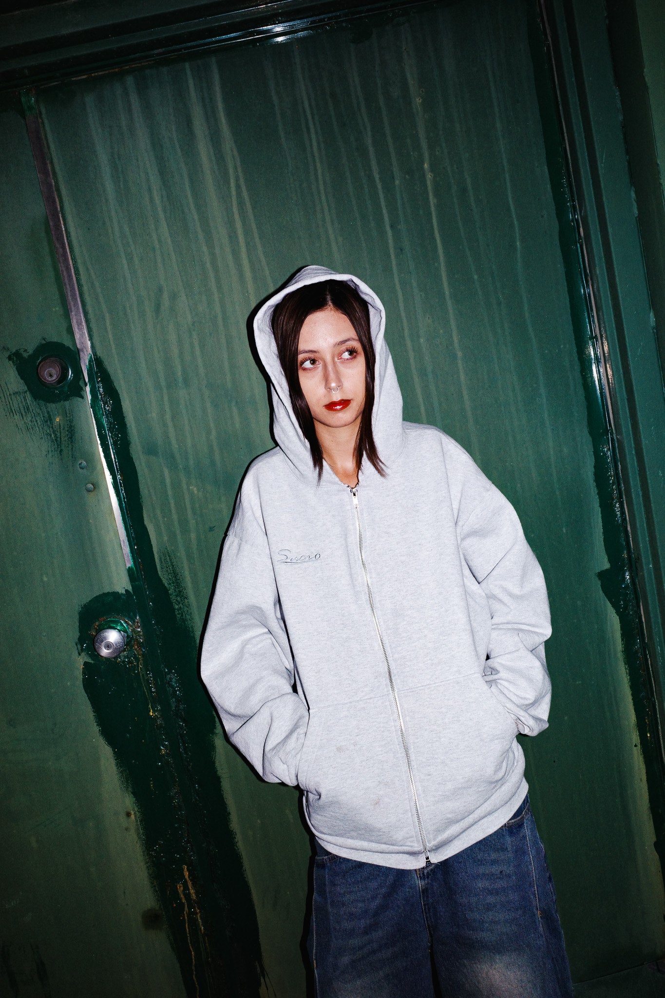 Cursive Logo Hoodie (Heather Grey)