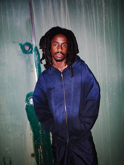 Cursive Logo Hoodie (Sun-Faded Black)