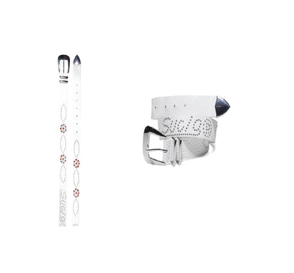 Studded Snakeskin Belt (Snow)